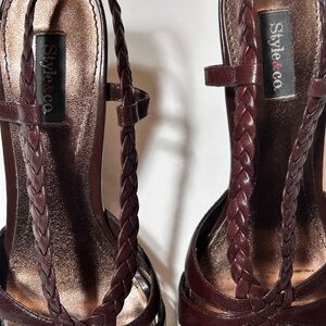 Style & Co. Women's Braided Strap Heels - Dark Brown